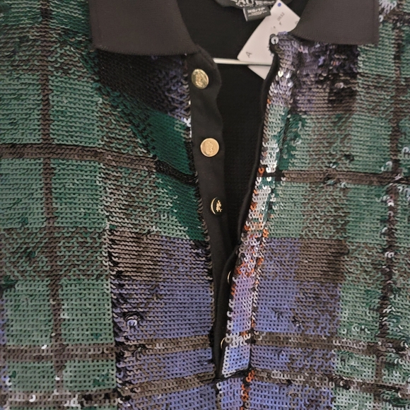 LAUREN Ralph LaurenPlaid Sequined Polo Dress (xs) - Picture 6 of 10